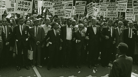 مظاهرة في واشنطن في العام 1963 للمطالبة بحقوق اقتصادية وسياسية