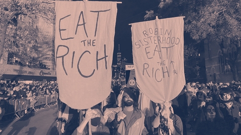 eat the rich protest
