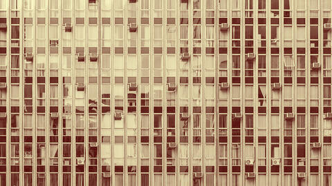 apartment windows in a buidling