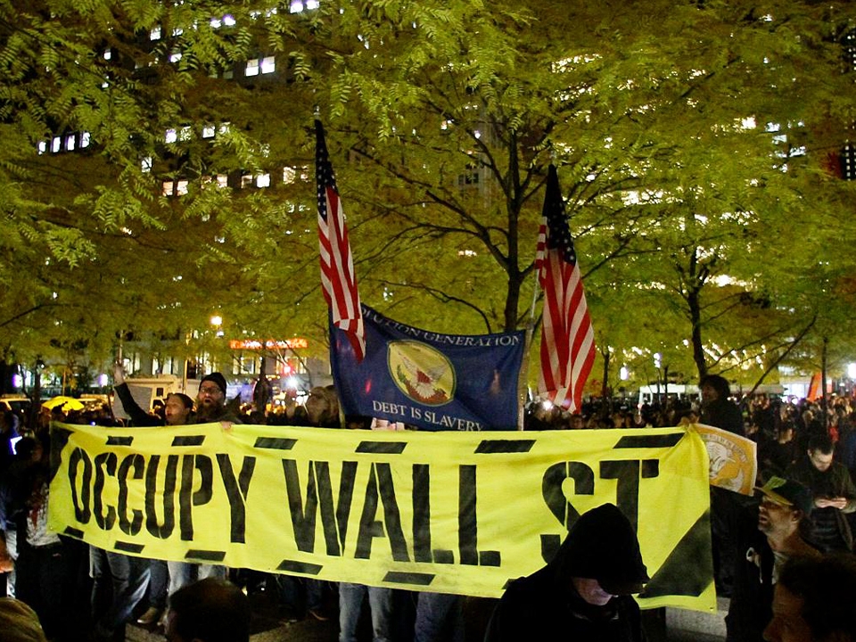 من مظاهرات حركة &quot;احتلوا وول ستريت&quot;