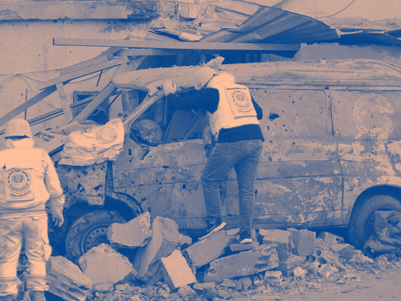 destroyed ambulance lebanon