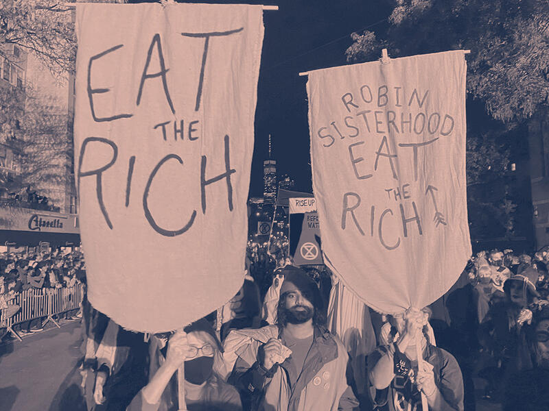 eat the rich protest