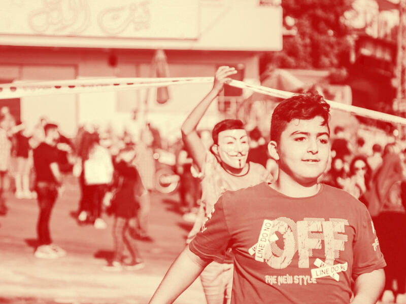 children protest lebanon