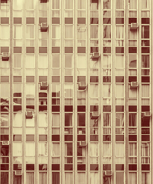 apartment windows in a buidling